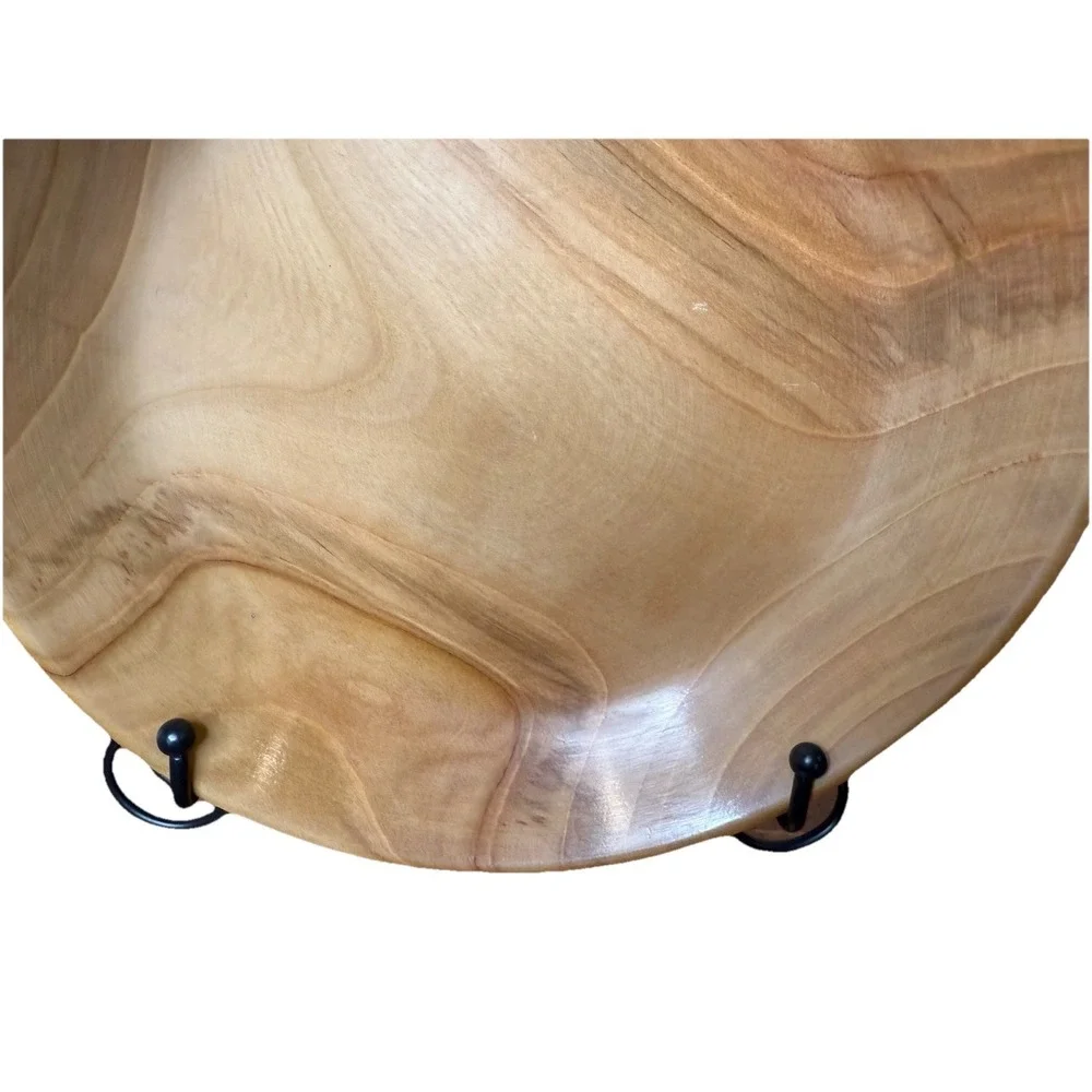 Vintage Handcrafted Cherry Wood Bowl 8